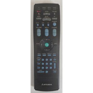 Mitsubishi W940913 Original Remote Control TV VCR Cable Tested Works Black